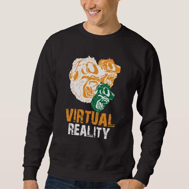 Virtuell Verklighet VR Spel Spelare Apa Lång Ärmad Tröja (Framsida)
