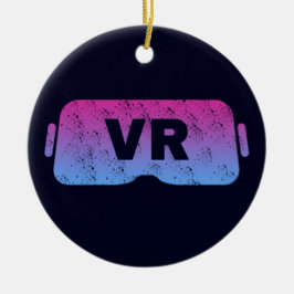 Virtuell verklighet VR Vintage Gamer Video Glasses Julgransprydnad Keramik