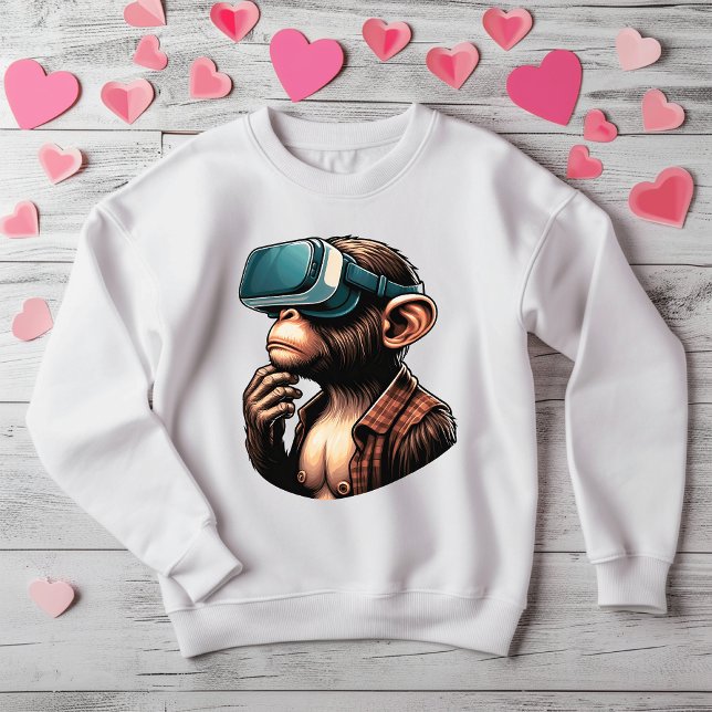 Virtuell verklighetsentusiast - Trendig Monkey i V T Shirt (Skapare uppladdad)