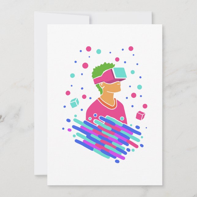 Virtuell verklighetsförskjutning - 90-talets Retro Julkort (Framsida)