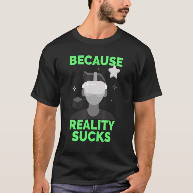 Virtuell verklighetshögtalare VR Glasses Gamer-spe T Shirt (Framsida)