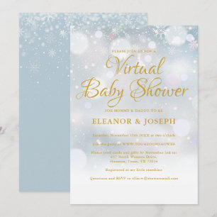 Virtuell vinter-baby shower sprinkle inbjudningar