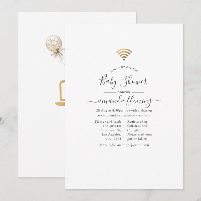 Virtuell visningsprogram för trendig inbjudningar (Fram/baksida)