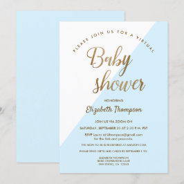 Virtuella babydusblått pojke inbjudningar