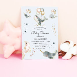 Virtuella babyskor för magiska val och stjärnor inbjudningar