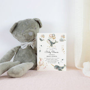 Virtuella babyskor för magiska val och stjärnor inbjudningar