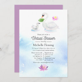 Virtuella babyskor för svan-vattenfärg inbjudningar