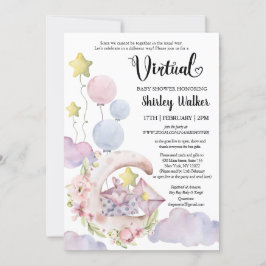 Virtuella babyskuvar för elegant Rosa Blommigt Bal Inbjudningar