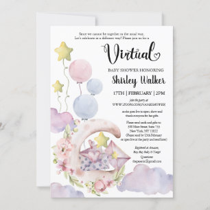 Virtuella babyskuvar för elegant Rosa Blommigt Bal Inbjudningar