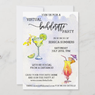 Virtuella Bachelorette Party Social Avstånd Inbjudningar