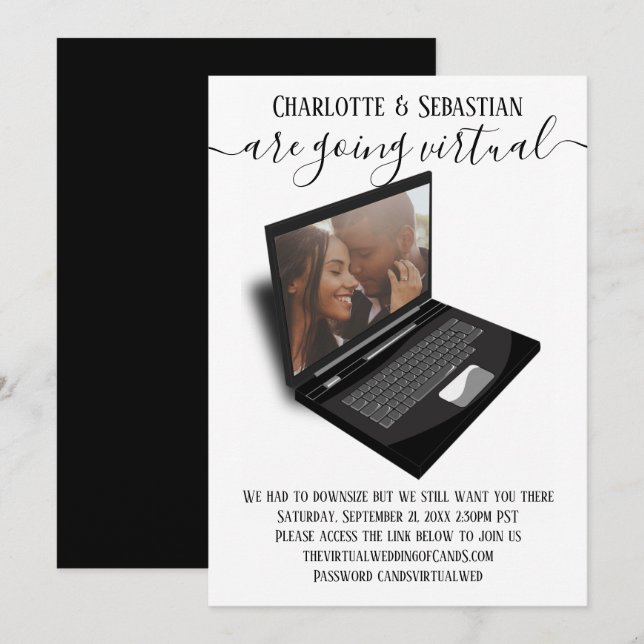 Virtuella Bröllop spara datum-foto Datumet (Fram/baksida)