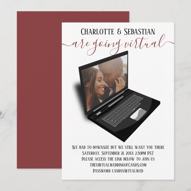 Virtuella Bröllop spara datum-foto Datumet (Fram/baksida)