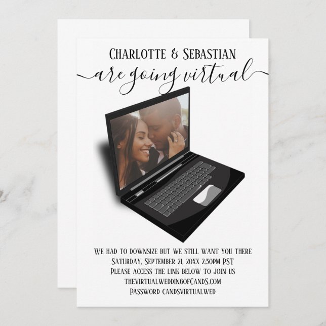 Virtuella Bröllop spara datum-foto Spara Datumet (Fram/baksida)