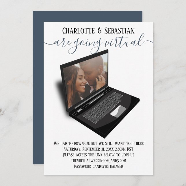 Virtuella Bröllop spara datum-foto Spara Datumet (Fram/baksida)