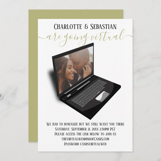 Virtuella Bröllop spara datum-foto Spara Datumet (Fram/baksida)