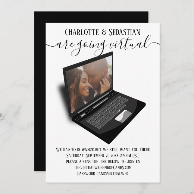 Virtuella Bröllop spara datum-foto Spara Datumet (Fram/baksida)