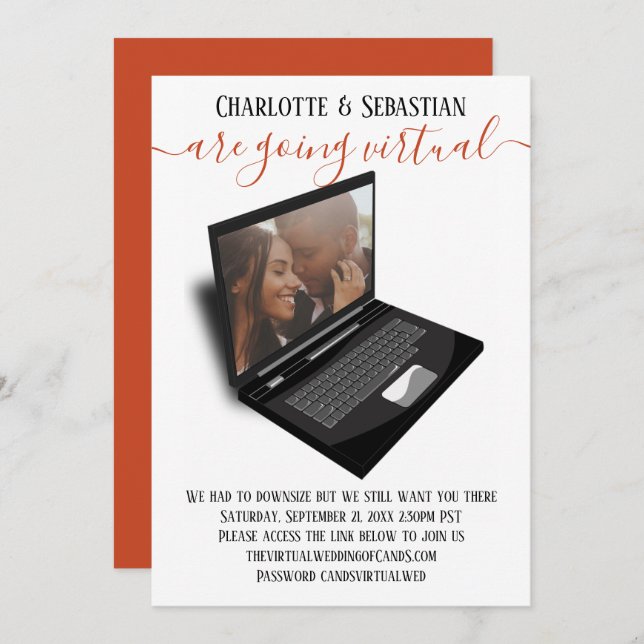 Virtuella Bröllop spara datum-foto Spara Datumet (Fram/baksida)