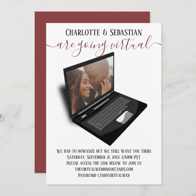 Virtuella Bröllop spara datum-foto Spara Datumet (Fram/baksida)