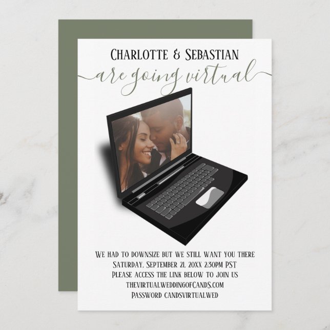 Virtuella Bröllop spara datum-foto Spara Datumet (Fram/baksida)