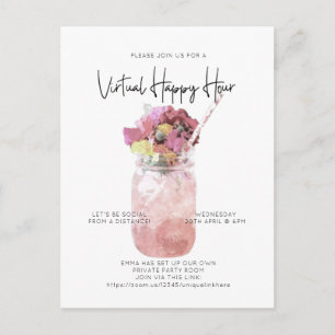 Virtuella Cocktail-Social Avstånd Lycklig-timmen Vykort