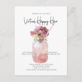 Virtuella Cocktail-Social Avstånd Lycklig-timmen Vykort