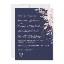 Virtuella Dusty Ro Blommigt Navy Blue Bröllop