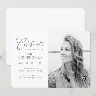 Virtuella Firande i livets moderna, enkla foto Inbjudningar