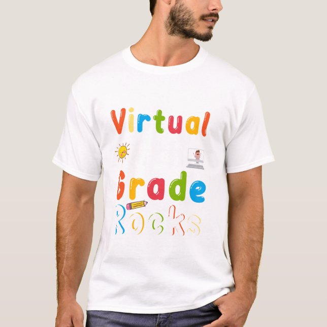 Virtuella fjärde Klass Sten, fjärde Back to school T Shirt (Framsida)