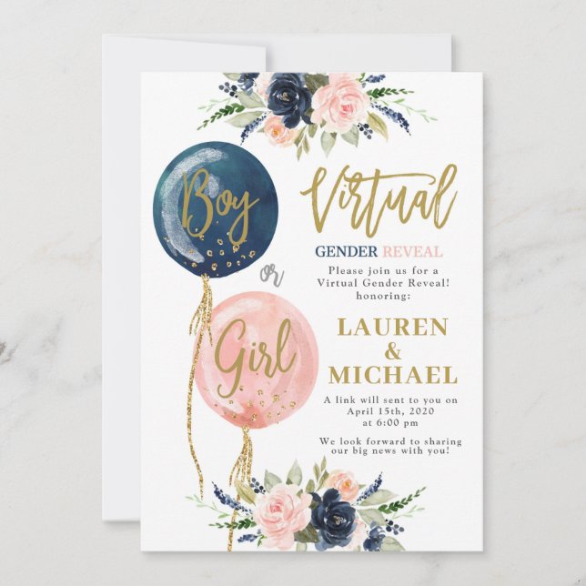 VIRTUELLA GENDERNA i PARTY Inbjudningar (Framsida)