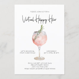 Virtuella Lycklig Hour Social Avstånd Cocktail Par Inbjudningar