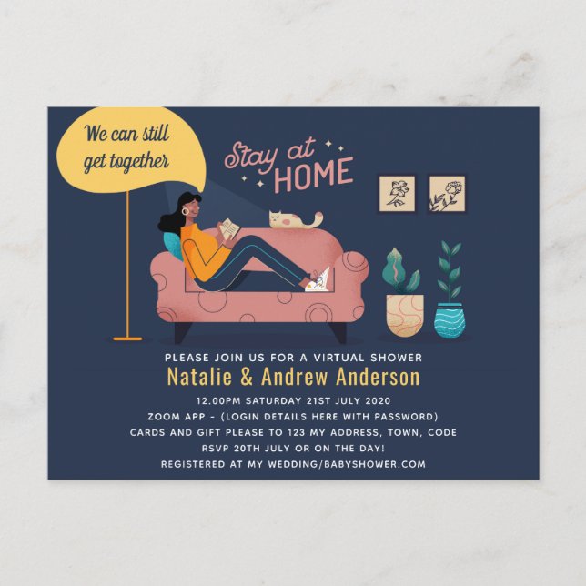 Virtuella Möhippan Party Baby, födelsedagskalender Vykort (Framsida)