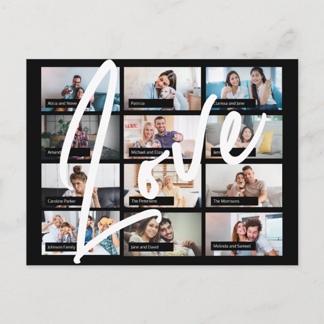 Virtuella online bästa vänner anpassad 12 foto kär vykort (Framsida)