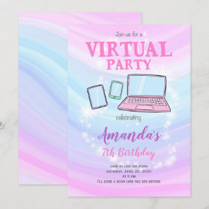 Virtuella Party Inbjudan, karantänfågeldagen Inbju Inbjudningar