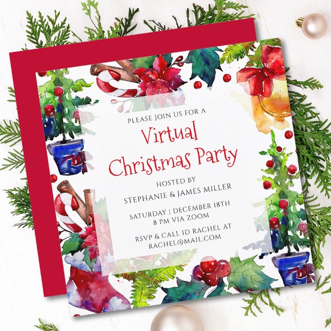 Virtuella Party-karantänens Online Helgdag Inbjudningar (Skapare uppladdad)