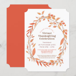 Virtuella Thanksgivingen Löv Geometric Ram Inbjudningar