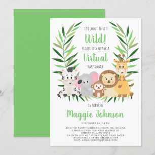 Virtuellare Det är på väg att få Vild Safari Baby  Inbjudningar