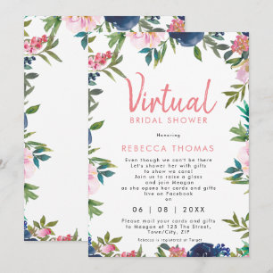 virtuellare dusch med möhippa av blommigt för e-ro inbjudningar