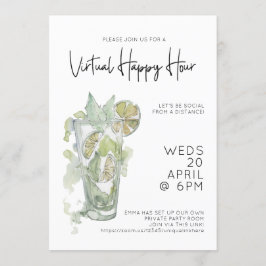 Virtuellare Lycklig Hour Social Avstånd Cocktail P Inbjudningar