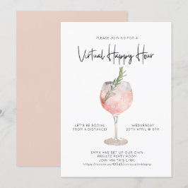 Virtuellare Lycklig Hour Social Avstånd Cocktail P Inbjudningar