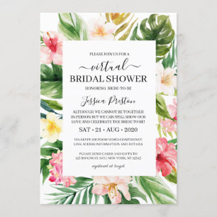 Virtuellare Möhippa för tropisk Blommigt i vattenf Inbjudningar