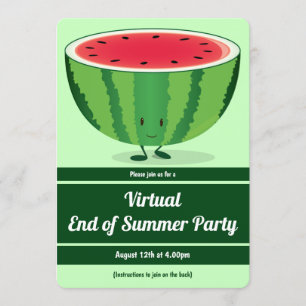 Virtuellare Slut på Grönten vid sommaren Party Vit Inbjudningar