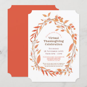 Virtuellare Thanksgiving Hösten Löv Geometric Ram Inbjudningar