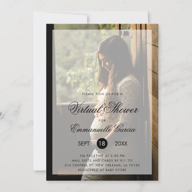 Virtuellt babyvisningsprogram Kön Neutralt Modern  Inbjudningar (Framsida)