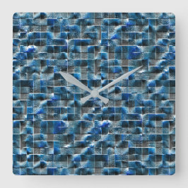 Virtuellt grått-blått, rostfritt keramiskt plattor fyrkantig klocka