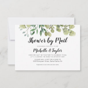 Virtuellt kort för Rustic Elegant Greenery Shower