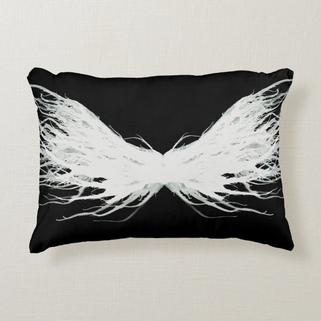 Virtues Abstract White Wings Alcohol Ink Art Prydnadskudde (Framsidan)