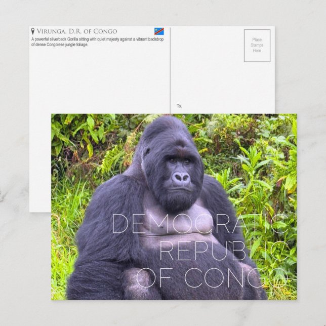 Virunga, Demokratiska republiken Kongo Resa Vykort (Fram/baksida)