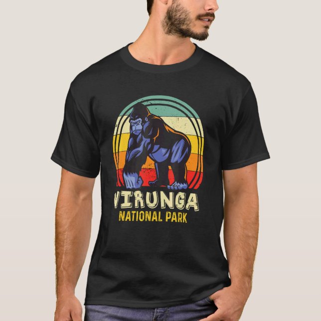 Virunga National Park Congo Safari Gorilla Africa  T Shirt (Framsida)