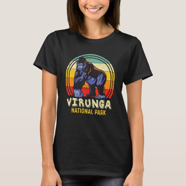 Virunga National Park Congo Safari Gorilla Africa  T Shirt (Framsida)