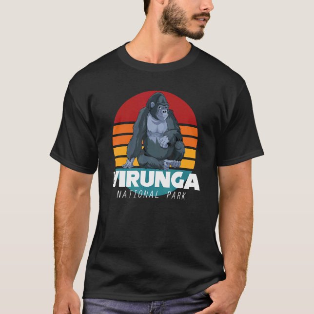 Virunga National Park Safari Gorilla Souvenir Afri T Shirt (Framsida)